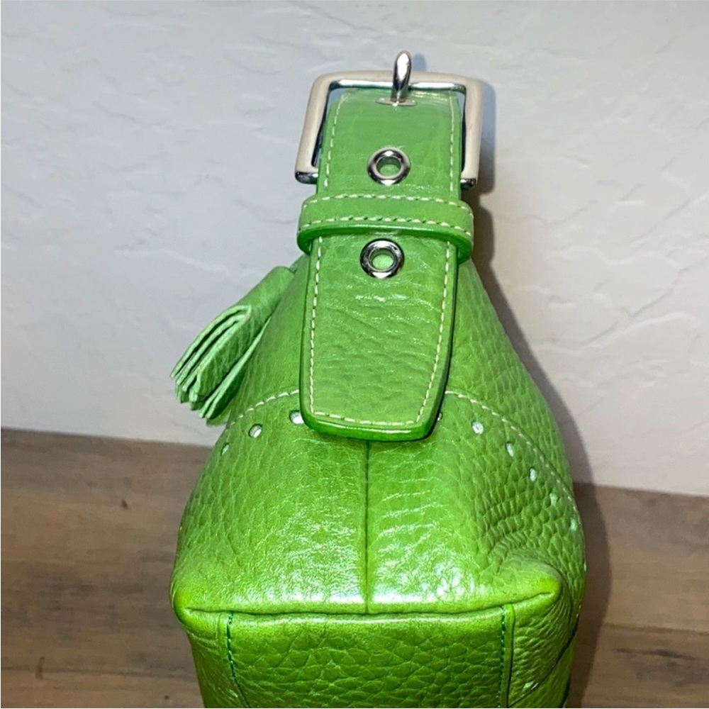 COACH Vintage Y2K Hampton Demi Leather Small Green Shoulder Bag Purse 5052 - Picture 5 of 9